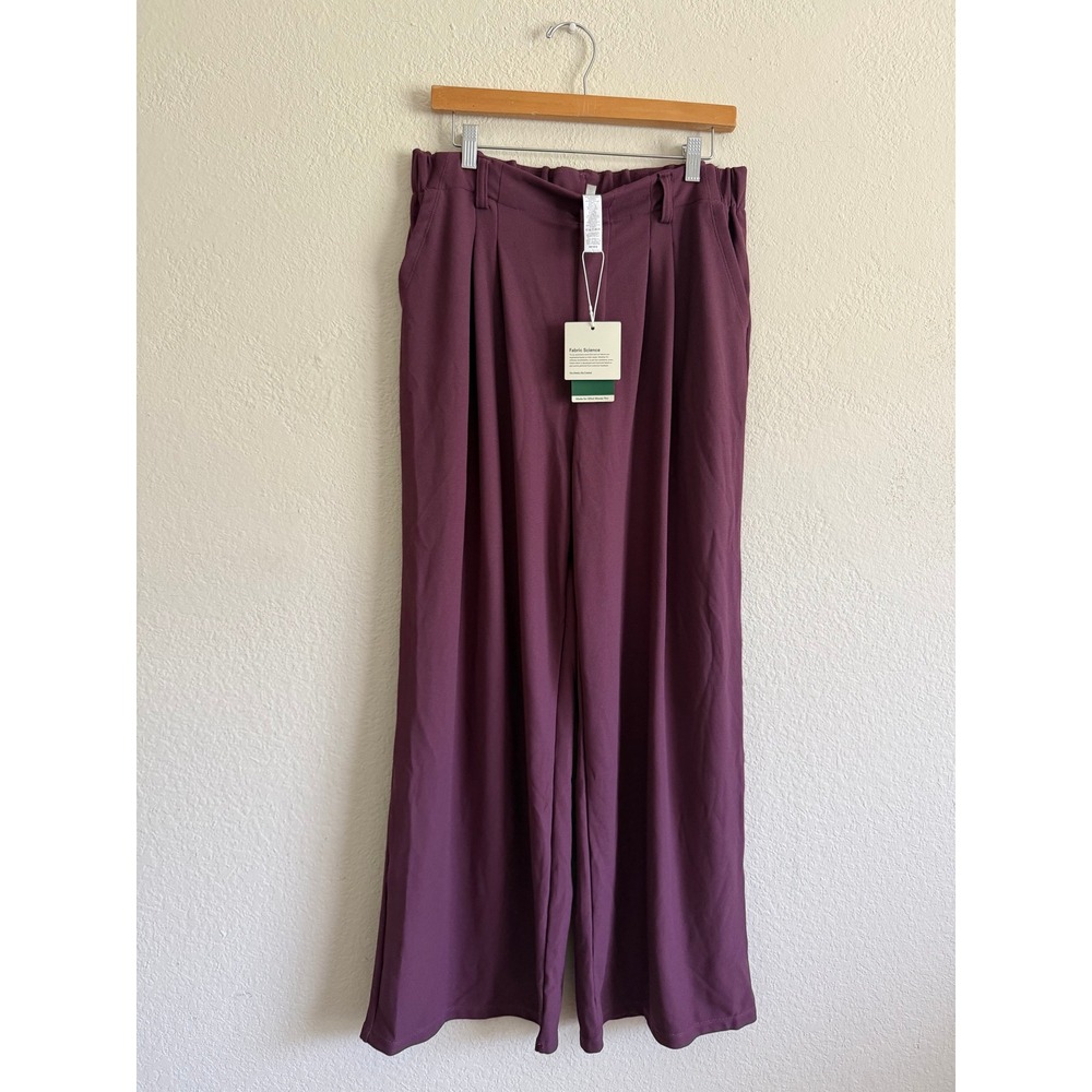 Halara Breezeful High Waisted Pleated Quick Dry Flowy Pants Amaranth Purple L